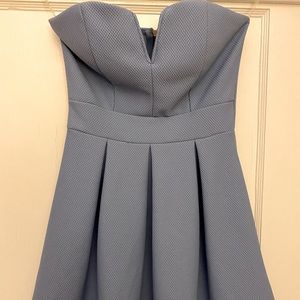 Dusty Blue Mini Flare Dress